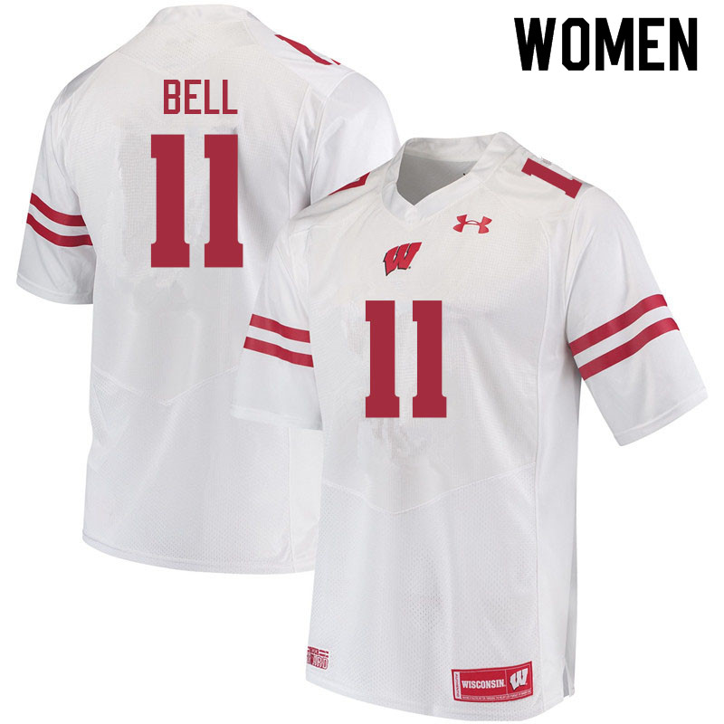 Wisconsin Badgers Women's #11 Skyler Bell NCAA Under Armour Authentic White College Stitched Football Jersey PW40Z85GL